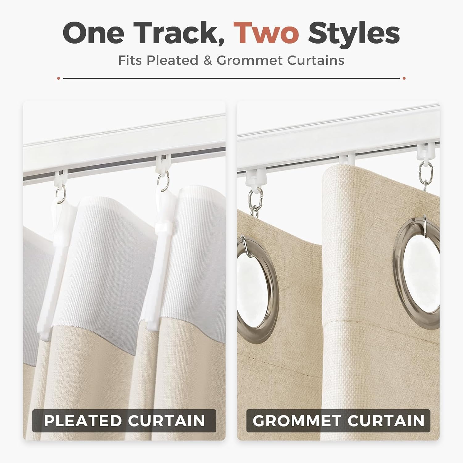 Aluminum Ceiling Curtain Track Set for 12ft to 18ft Openings: image 5
