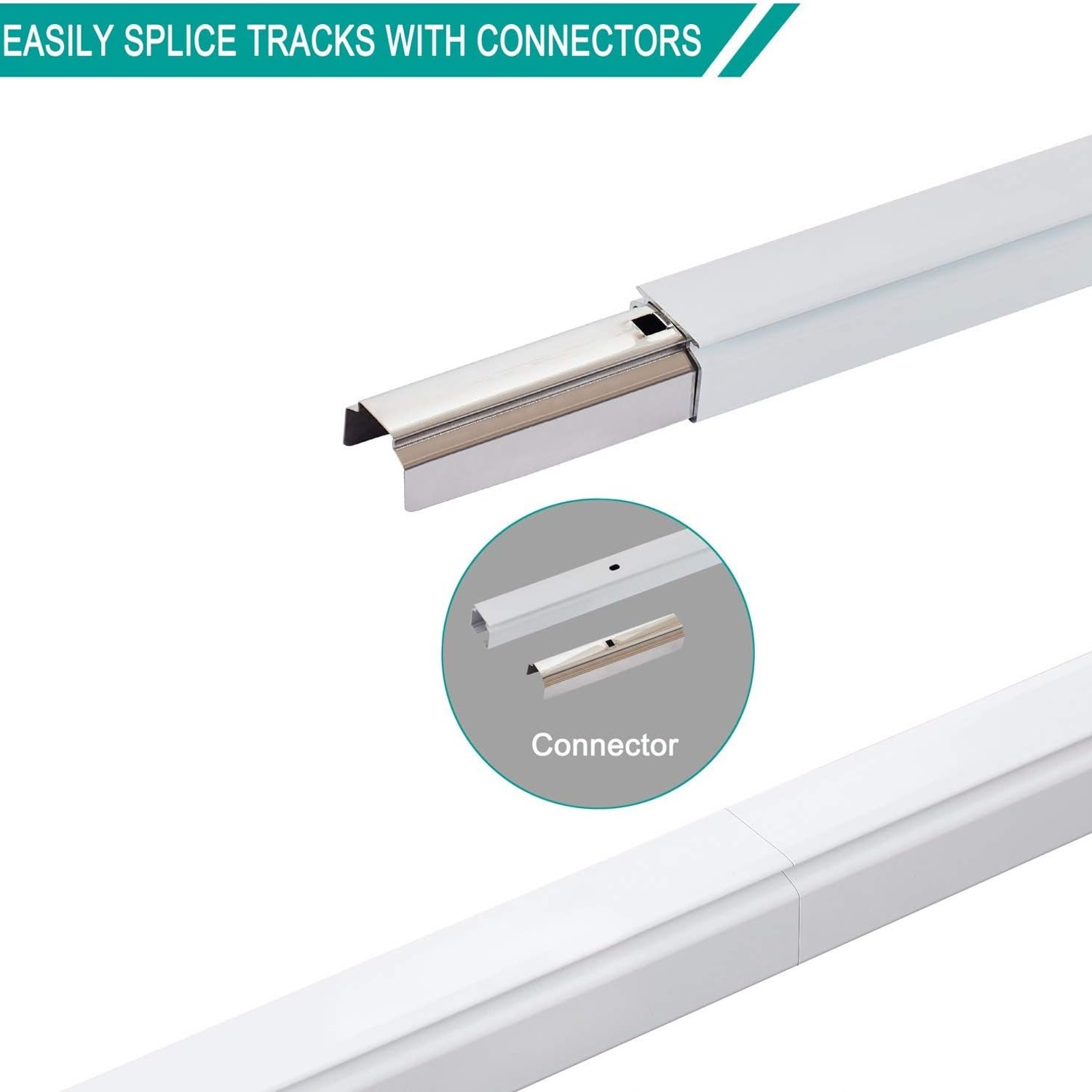 Aluminum Ceiling Curtain Track Set for 12ft to 18ft Openings: image 7
