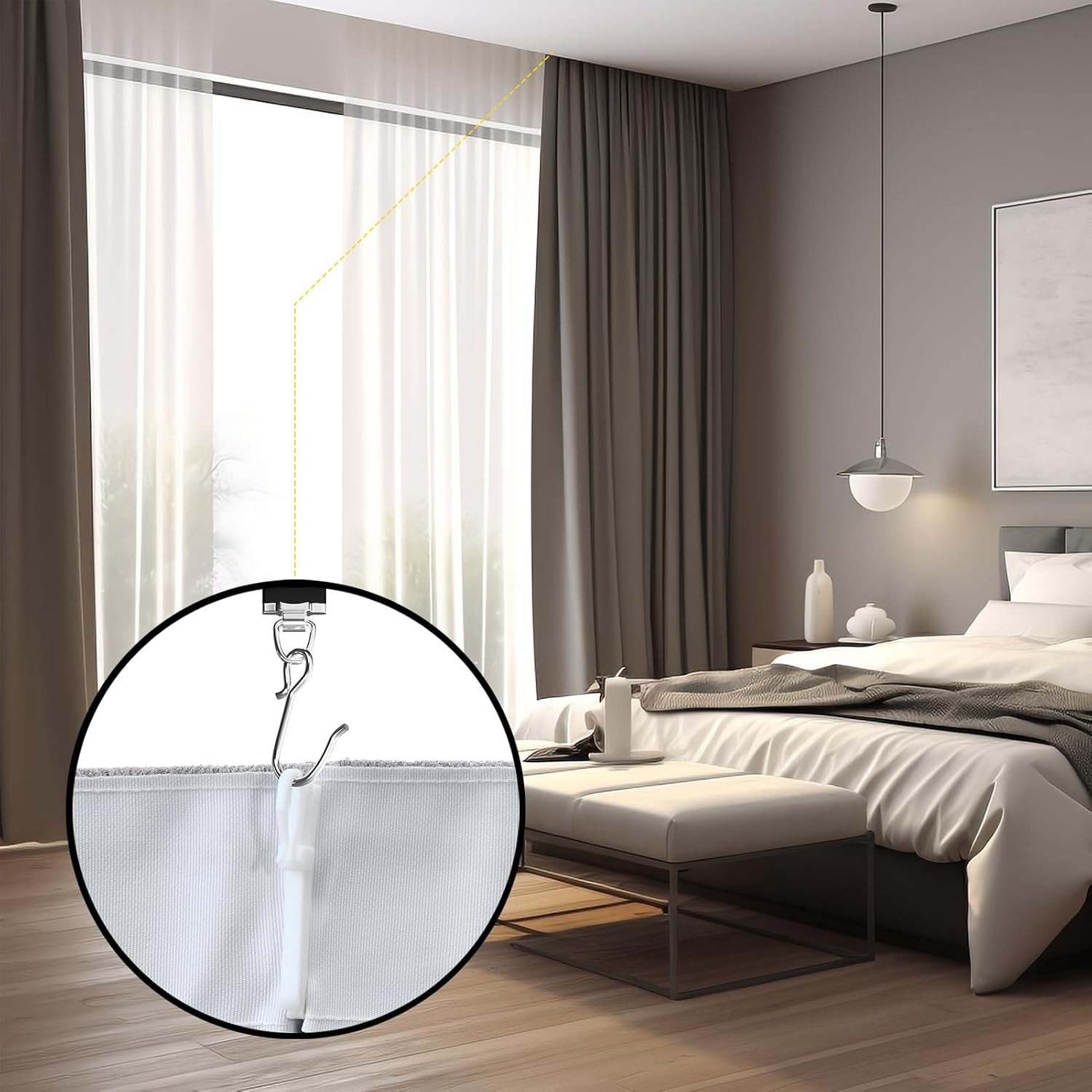 SOLOKOS 12-18 ft Black Aluminum Ceiling Curtain Track Kit: image 8