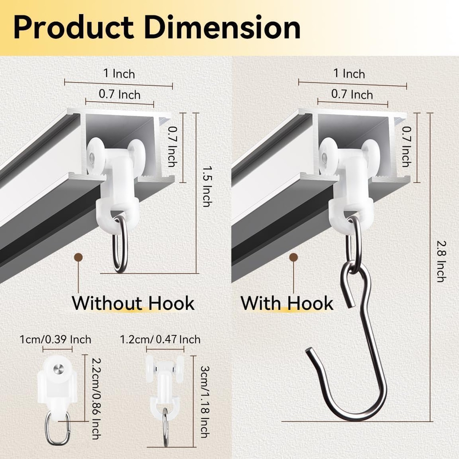 FELIDESIGN Ceiling Curtain Track Room Divider Rail Set 6ft-9ft: image 2
