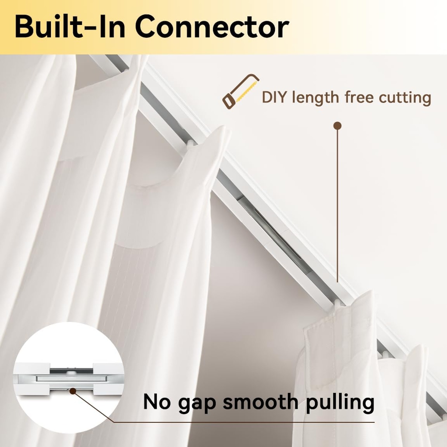 FELIDESIGN Ceiling Curtain Track Room Divider Rail Set 6ft-9ft: image 3