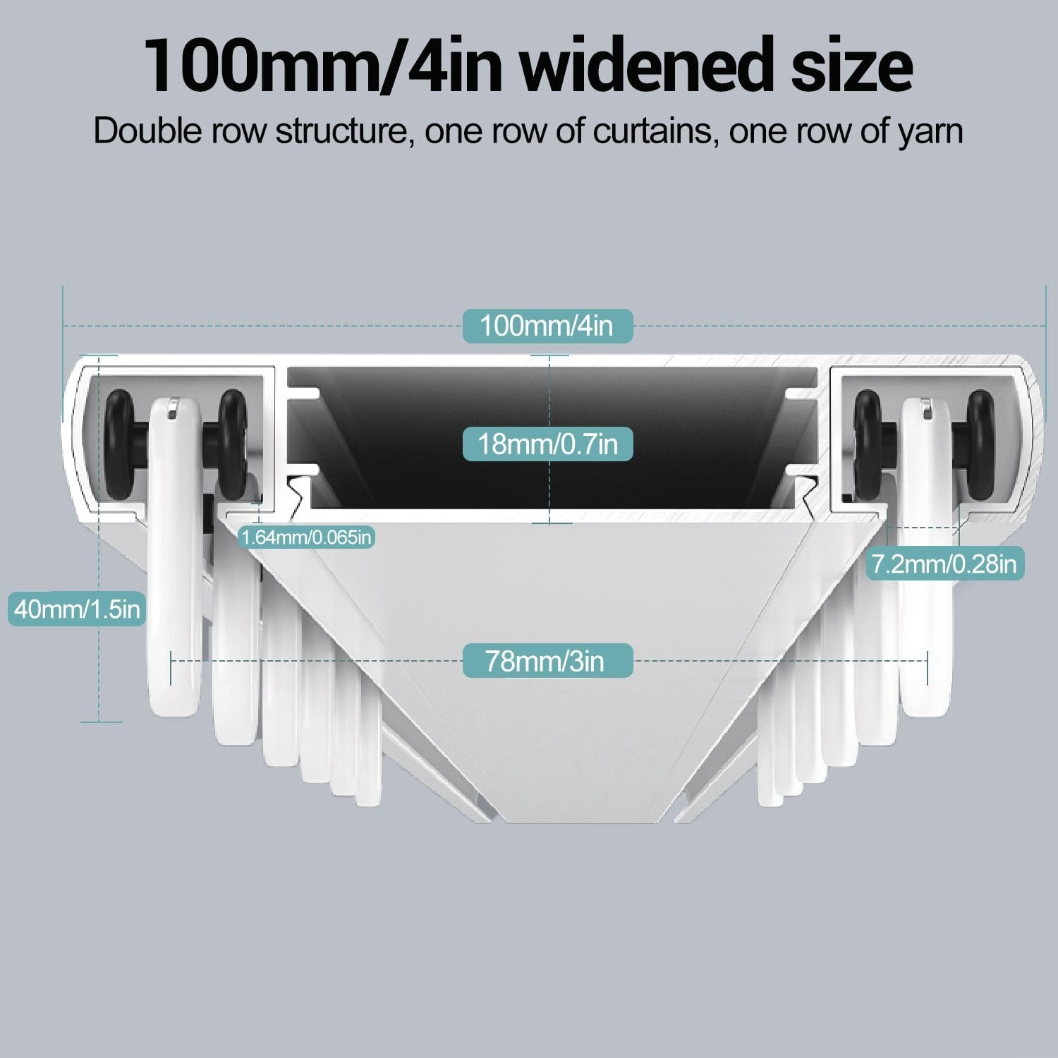 Double Row Ceiling Curtain Track 7.2ft: image 7