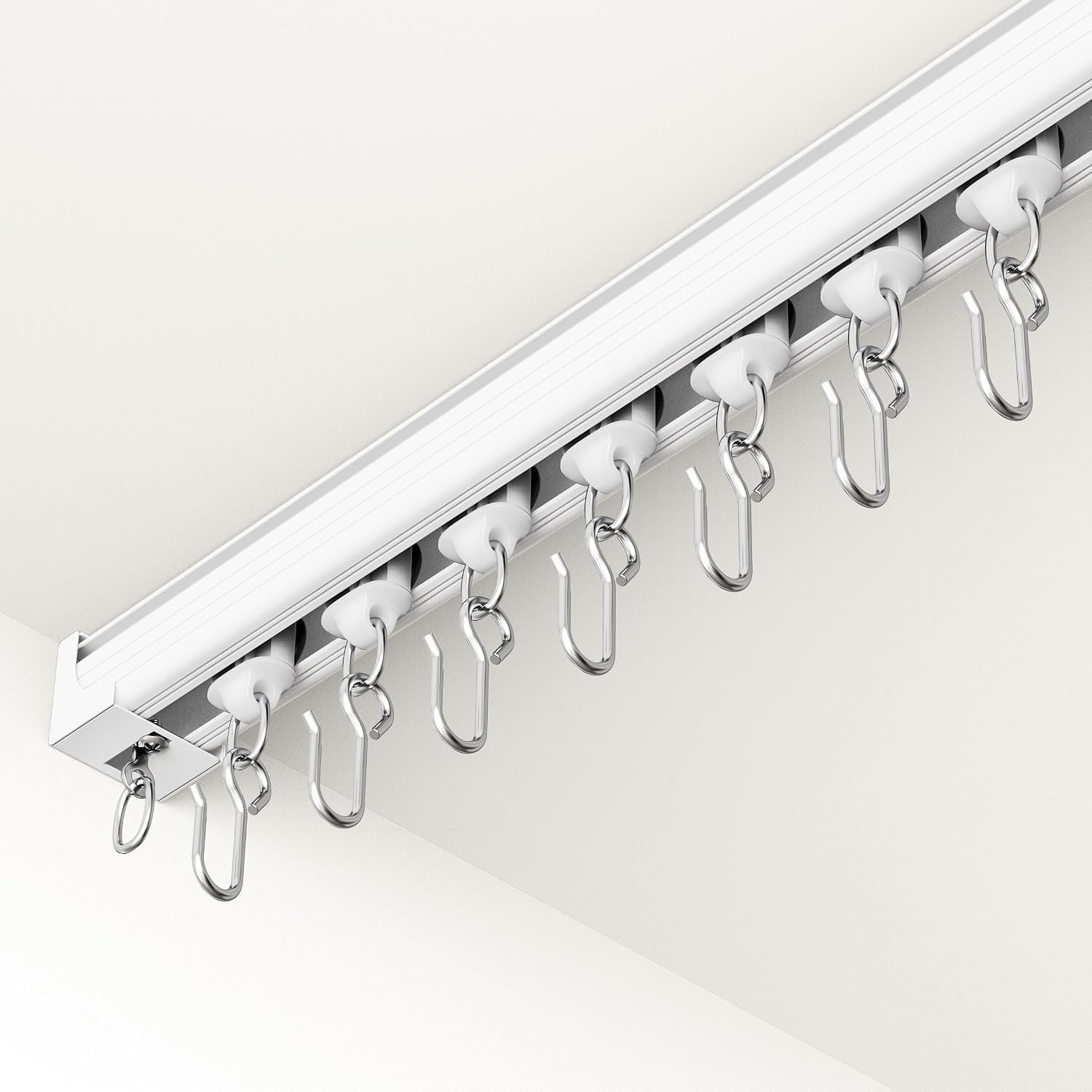 Heavy Duty Ceiling Curtain Track Kit 9-12 ft White