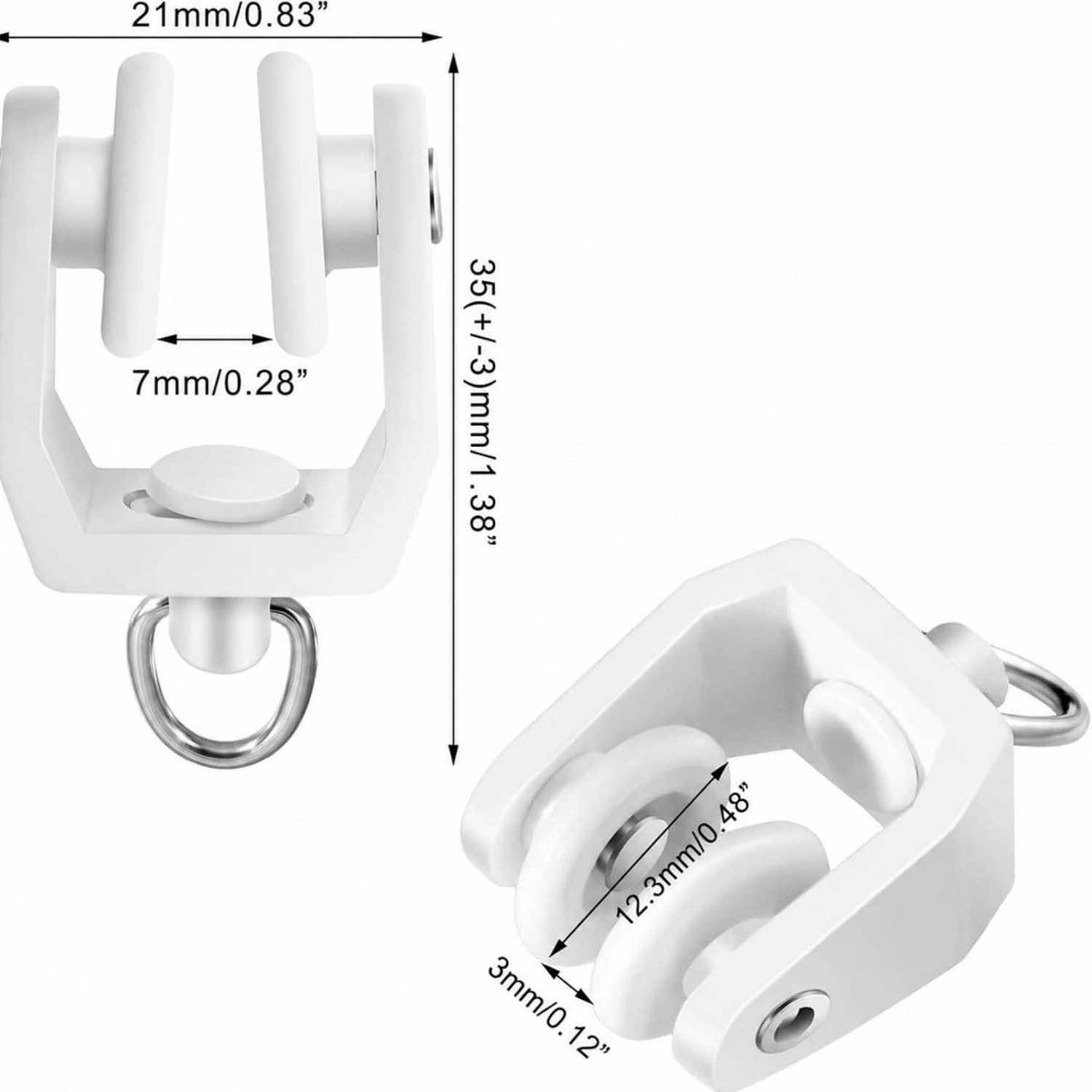 Curtain Track Rollers 50 Pack White: image 2