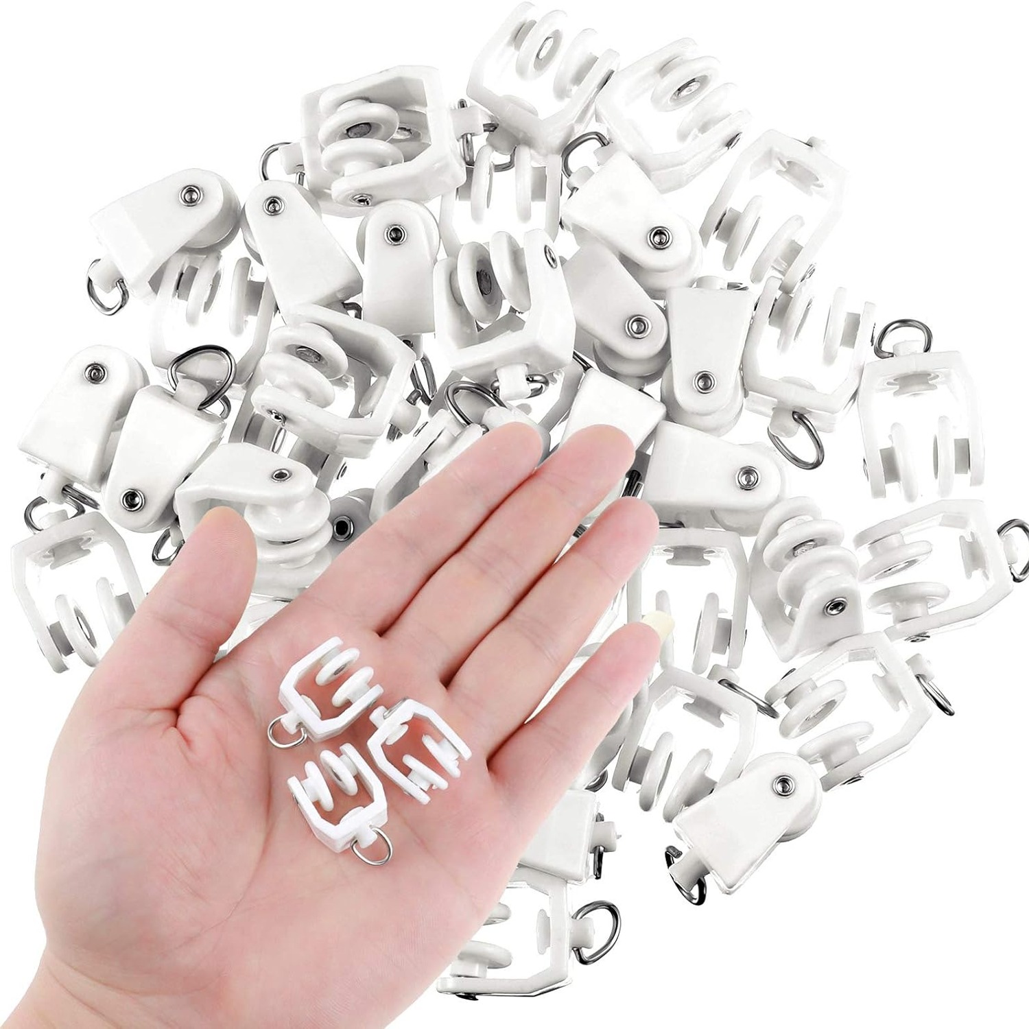 Curtain Track Rollers 50 Pack White: image 5