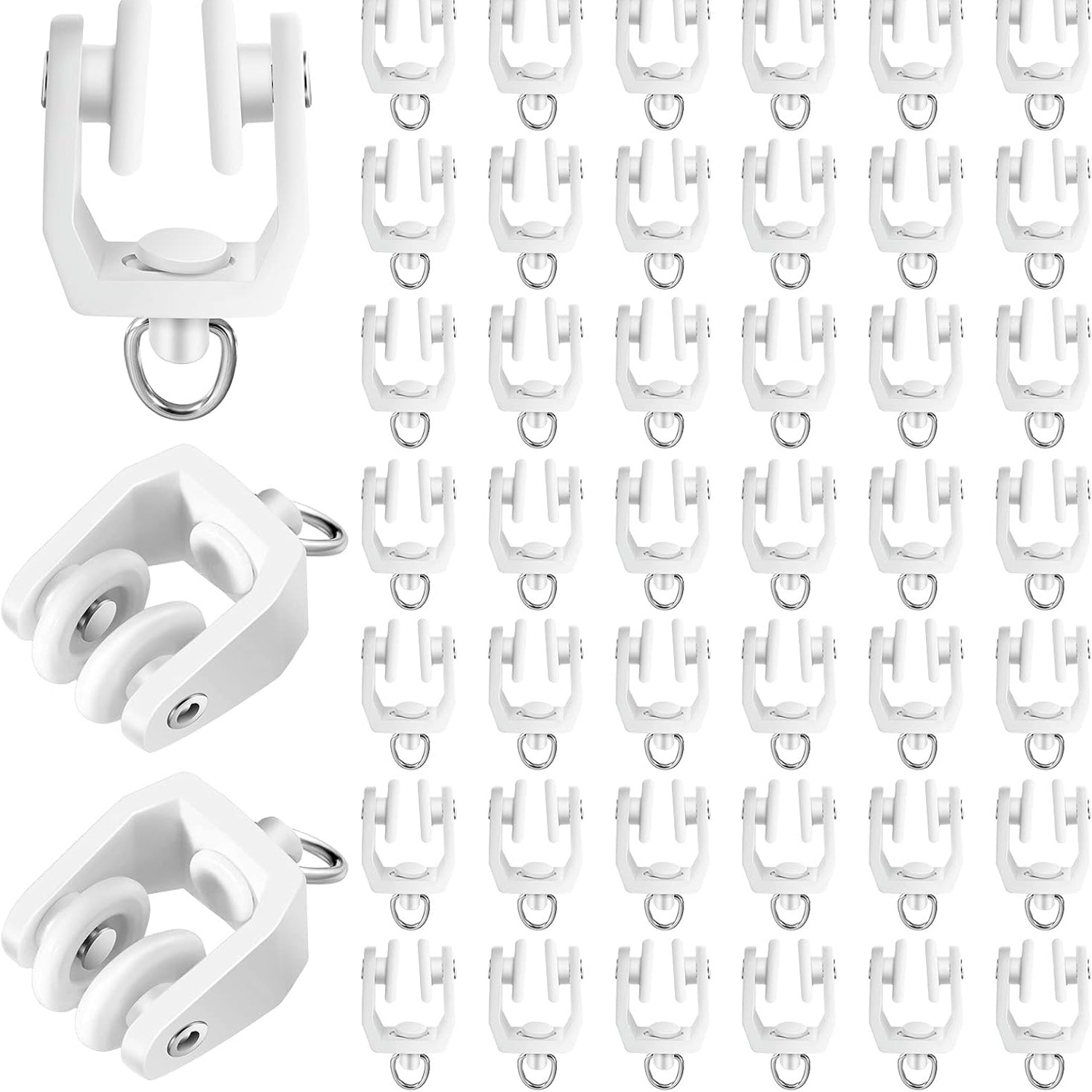 Curtain Track Rollers 50 Pack White