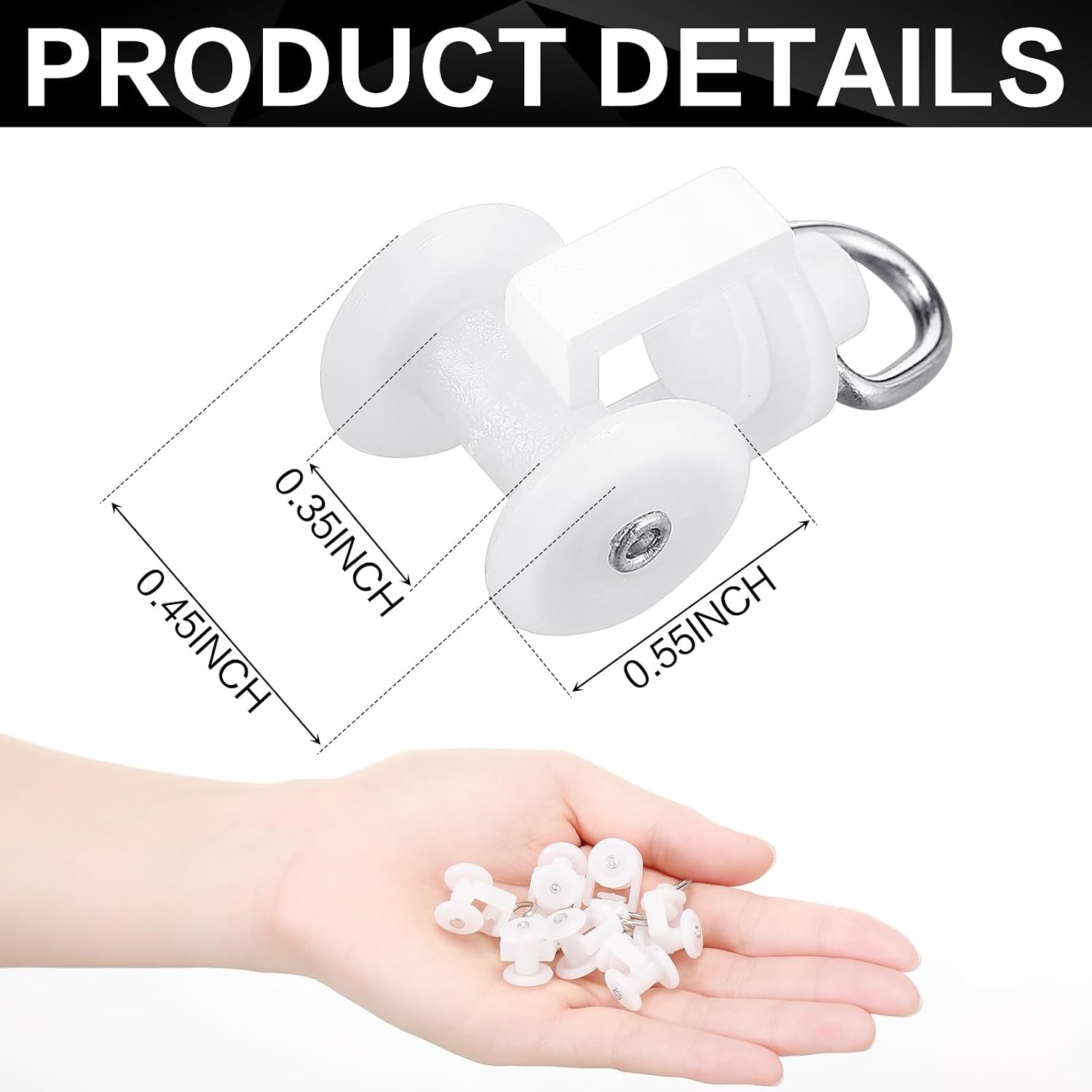 Dual Wheel Curtain Track Gliders 100 Pack