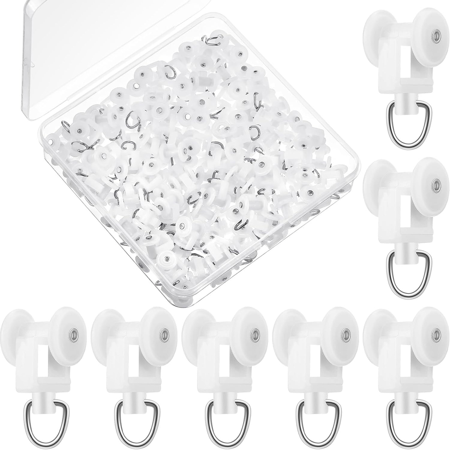 Dual Wheel Curtain Track Gliders 100 Pack