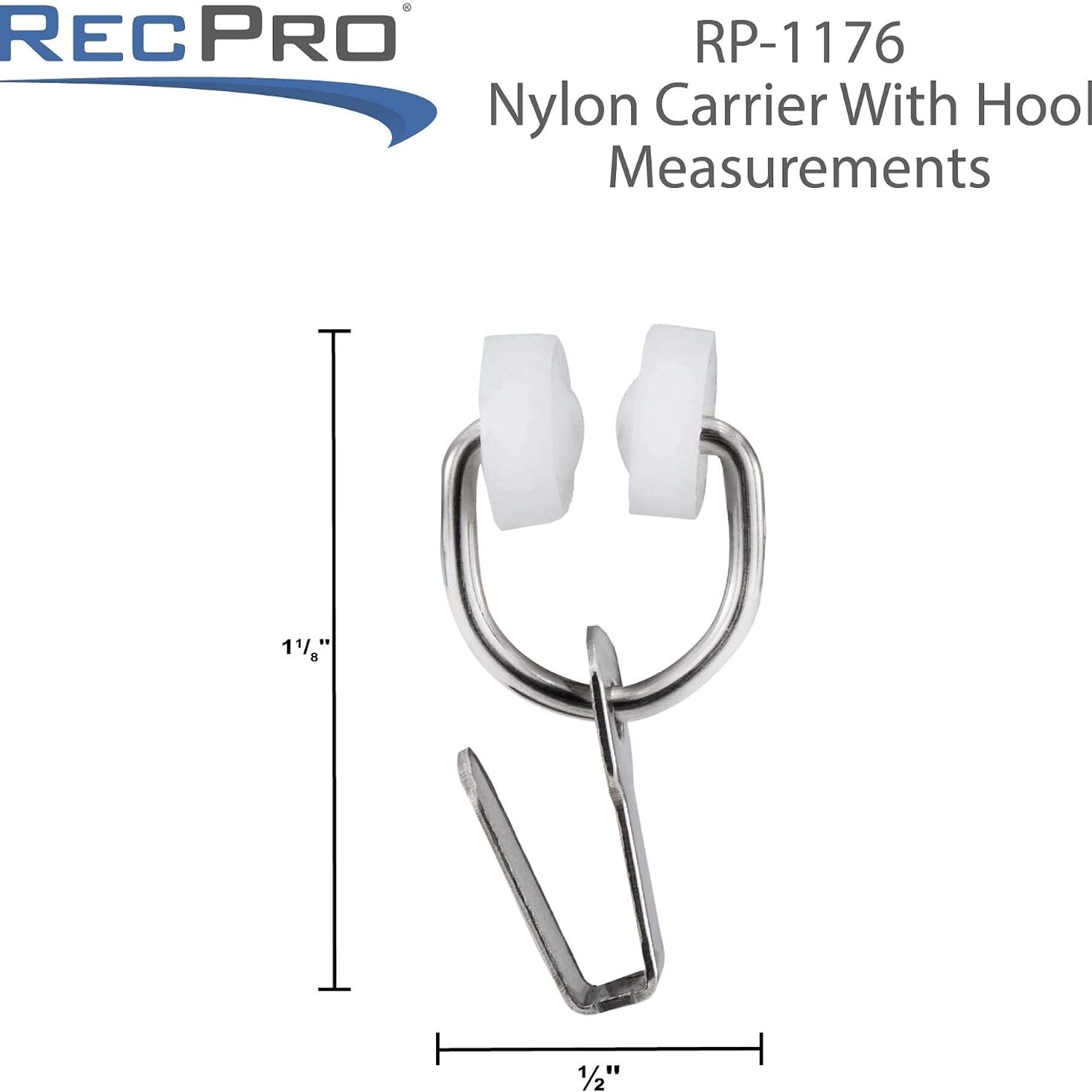 RV Curtain Carrier Hooks with Nylon Wheels for I-Beam Track