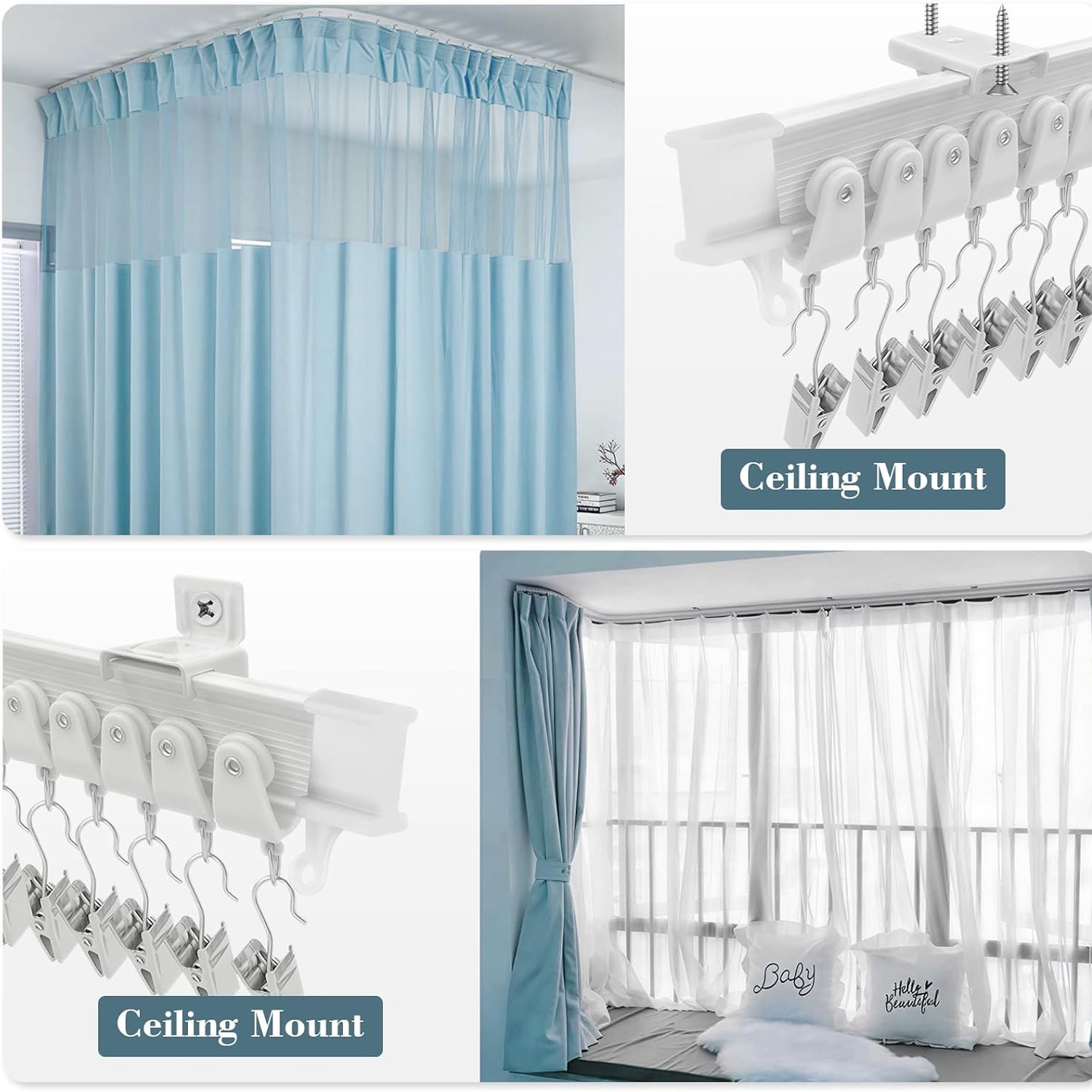 KOLAKO 12ft Flexible Bendable Curtain Track: image 4