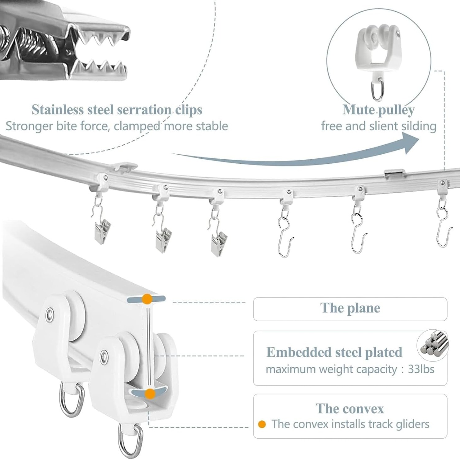 KOLAKO 12ft Flexible Bendable Curtain Track: image 6
