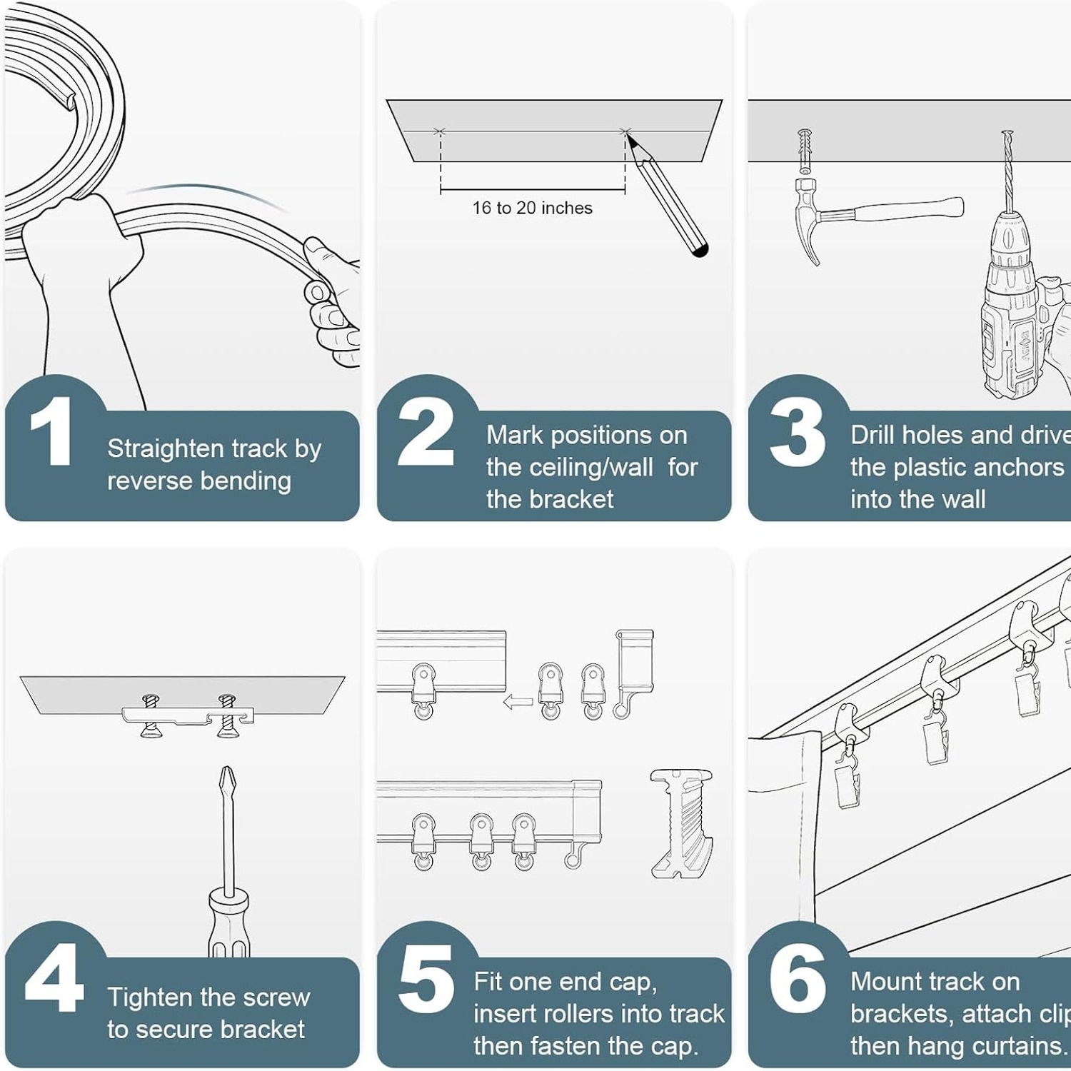 KOLAKO 12ft Flexible Bendable Curtain Track: image 8