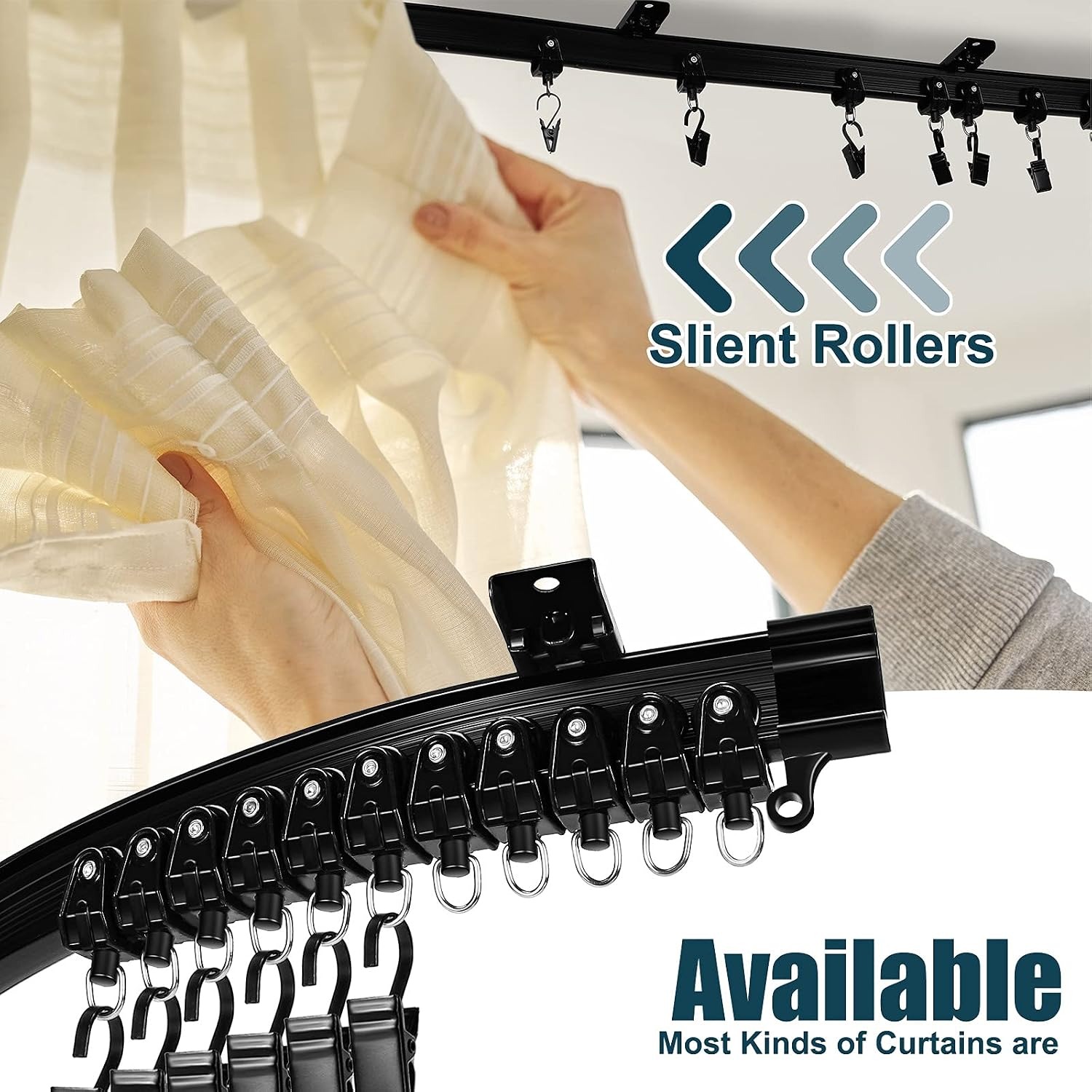 Curved Ceiling Curtain Track 16ft Black: image 5