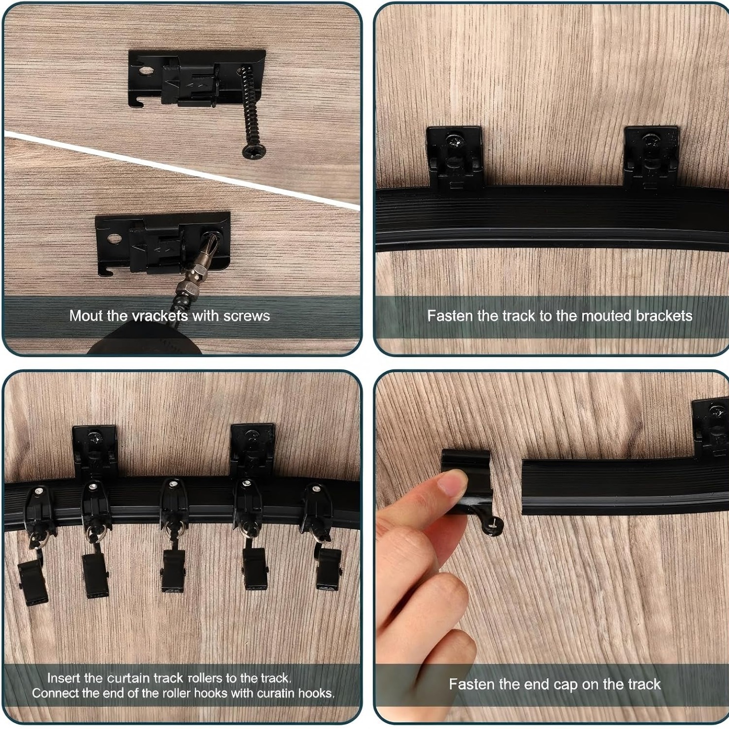 Curved Ceiling Curtain Track 16ft Black: image 8