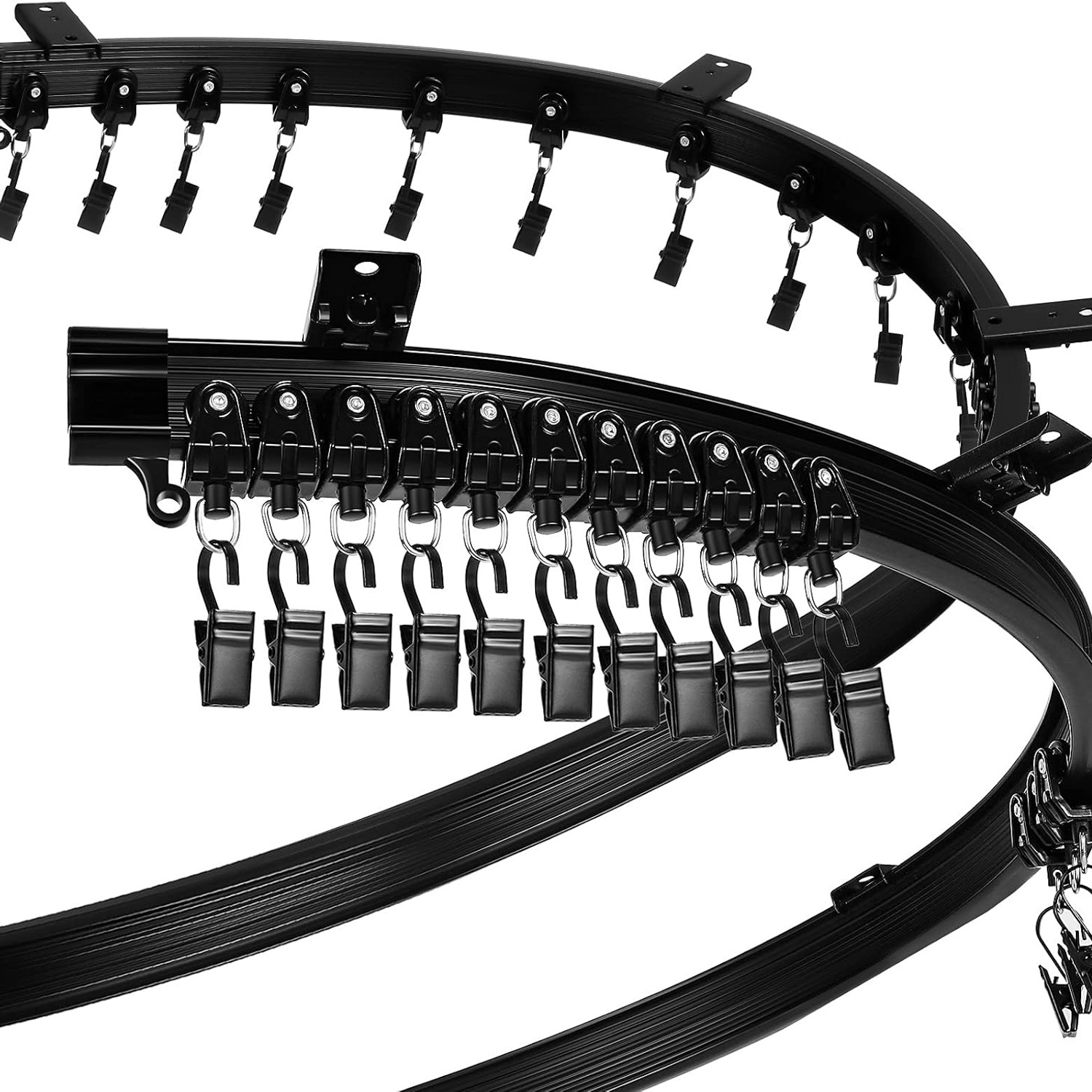 Curved Ceiling Curtain Track 16ft Black