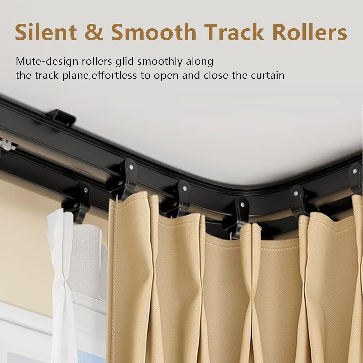 Flexible Bendable Ceiling Curtain Track 9.8 ft Black: image 7