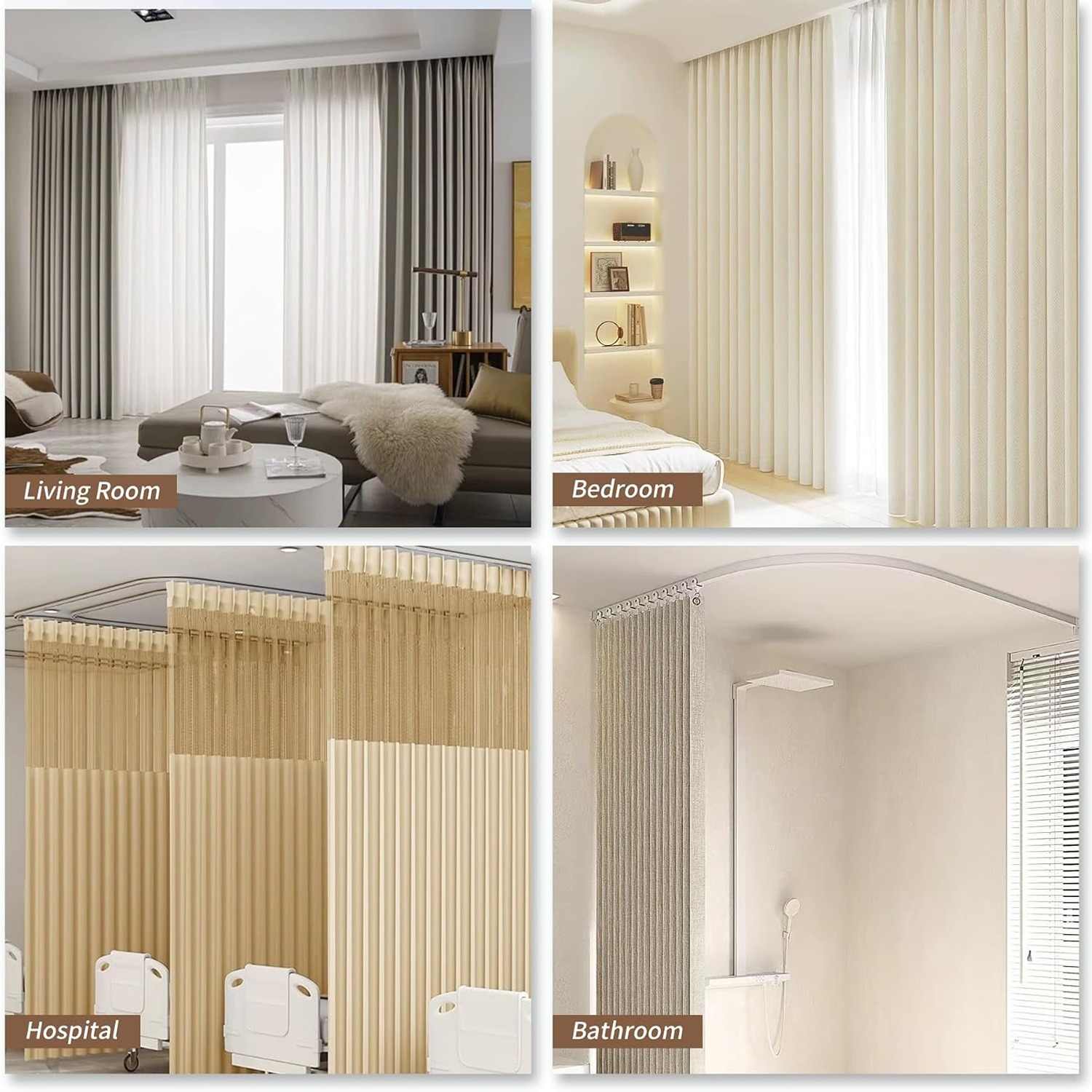 Flexible Bendable Ceiling Curtain Track 9.8 ft White: image 8