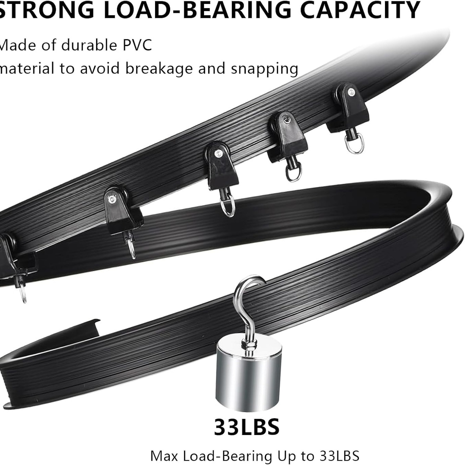 Flexible Bendable Ceiling Curtain Track 16.4 ft Black: image 5