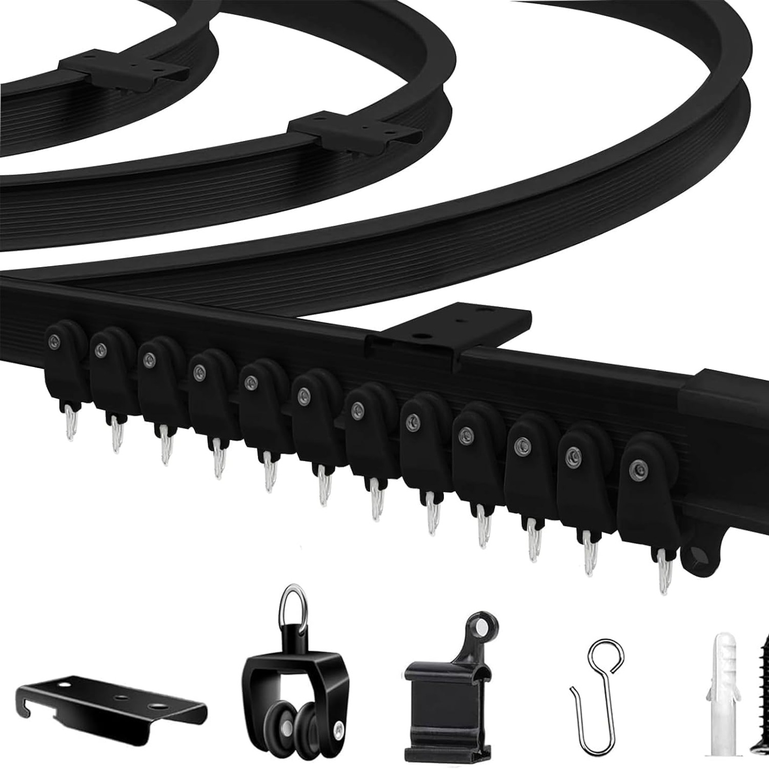 Flexible Bendable Ceiling Curtain Track 16.4 ft Black: image 10