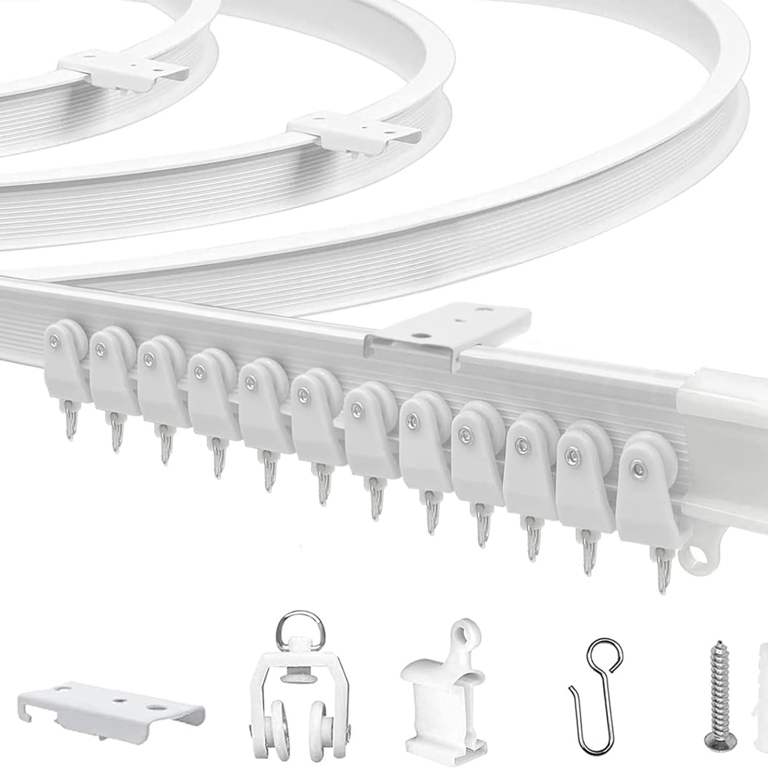 Flexible Bendable Ceiling Curtain Track 16.4 ft White: image 10