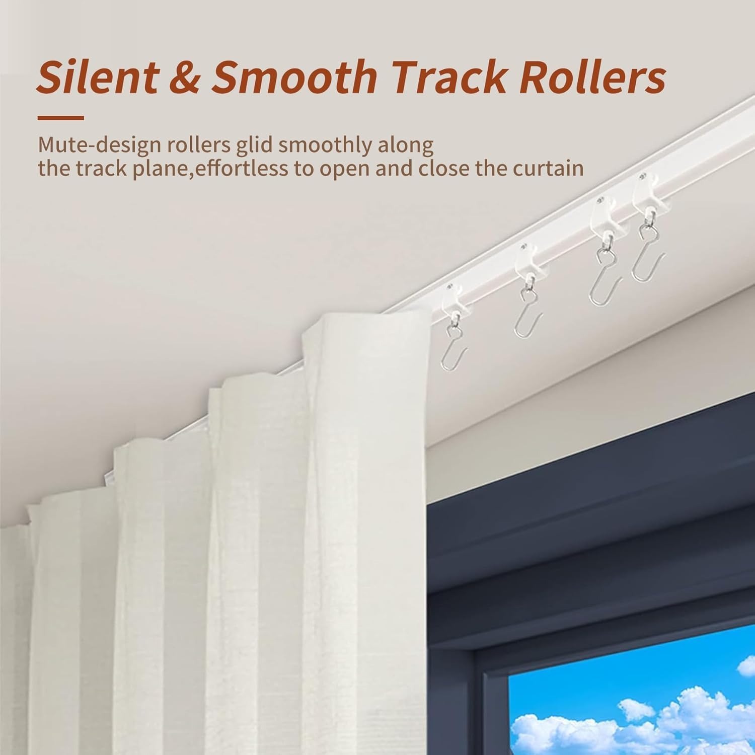 Flexible Bendable Ceiling Curtain Track 22.9 ft White: image 7