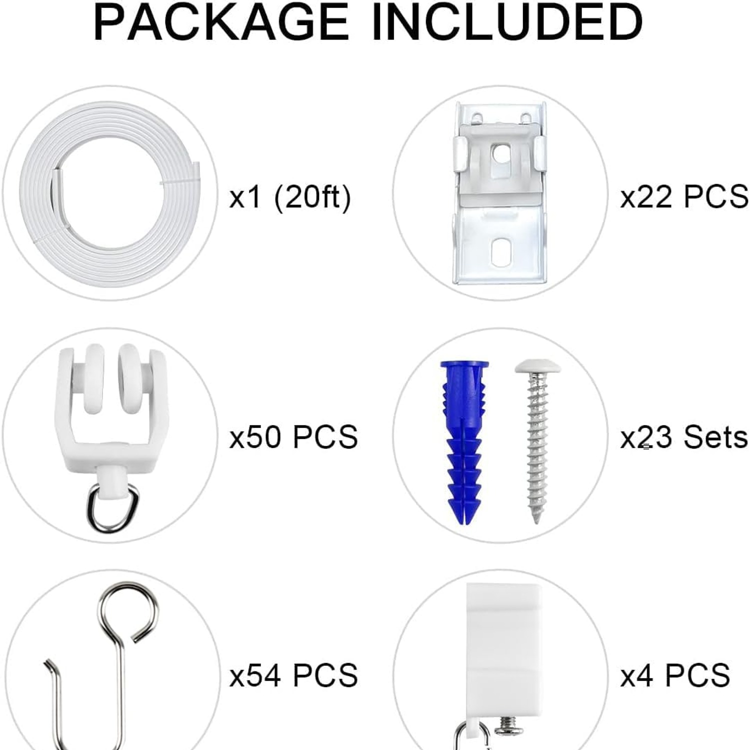 KXLife 20ft Flexible Ceiling Curtain Track Kit: image 4
