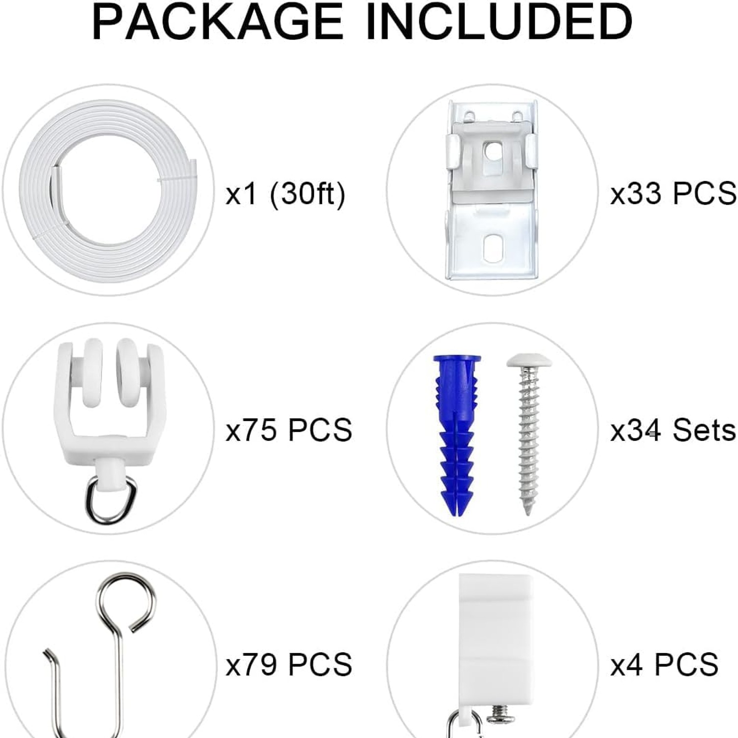 Flexible Ceiling Curtain Track 30ft Sliding Rail Kit: image 4