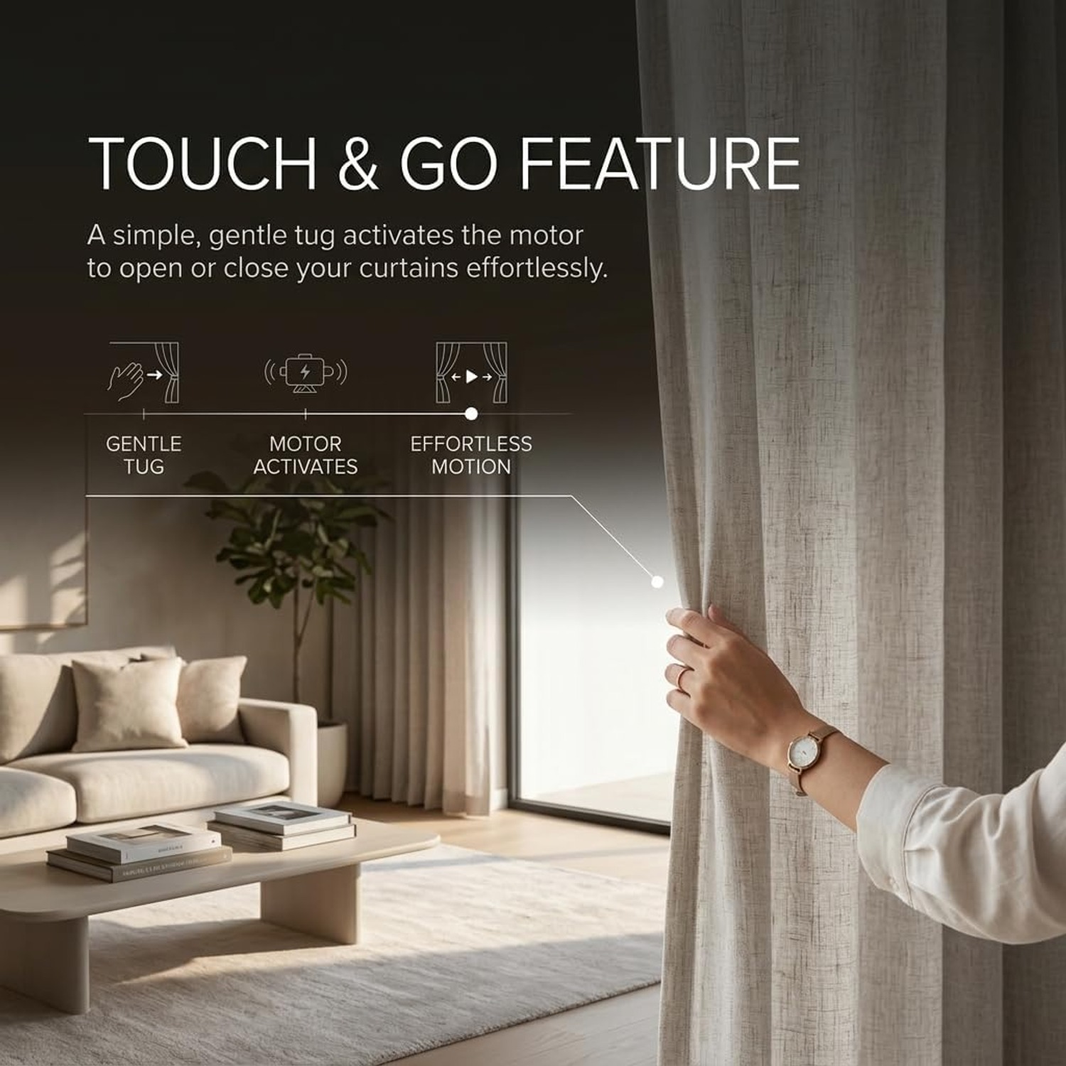 Quoya QL600 Motorized Smart Curtain Track with Remote: image 3