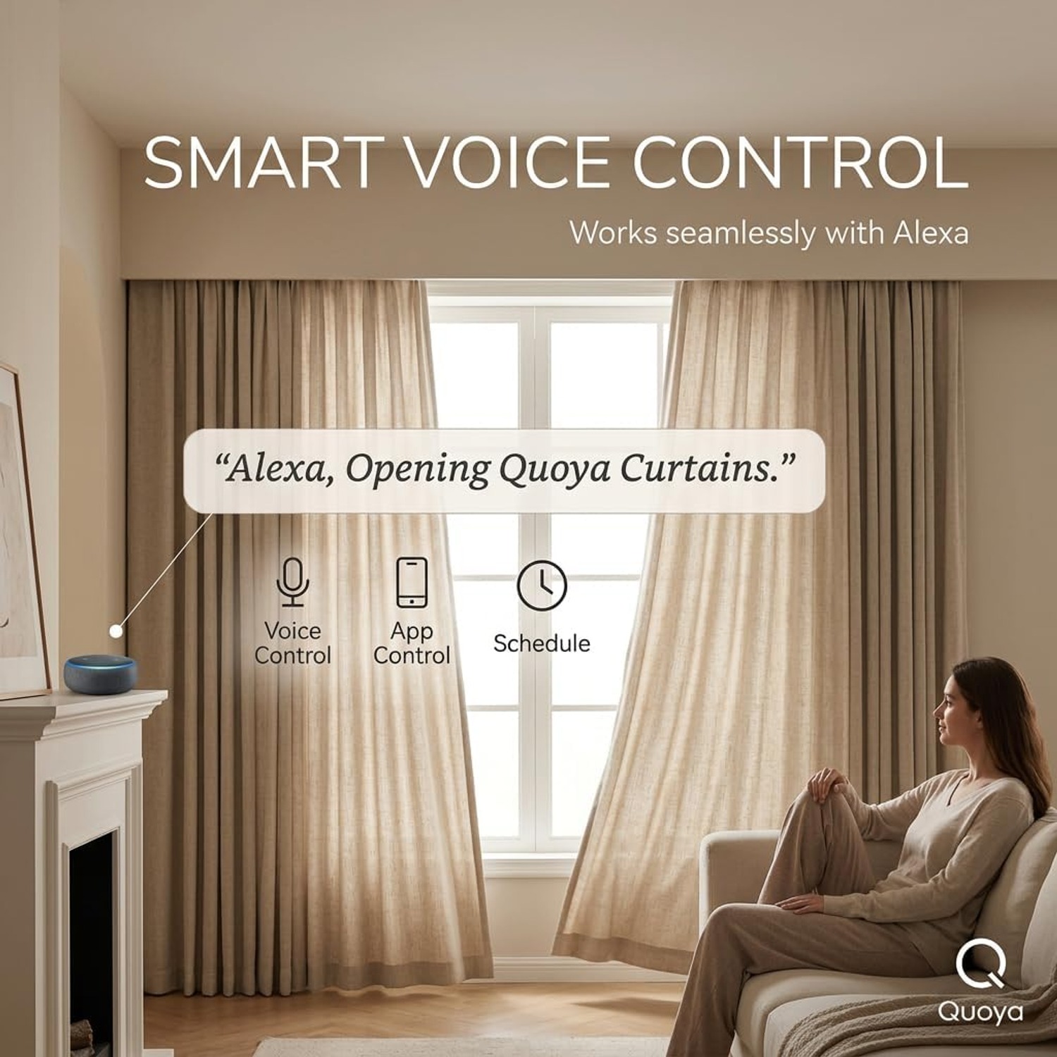 Quoya QL600 Motorized Smart Curtain Track with Remote: image 5