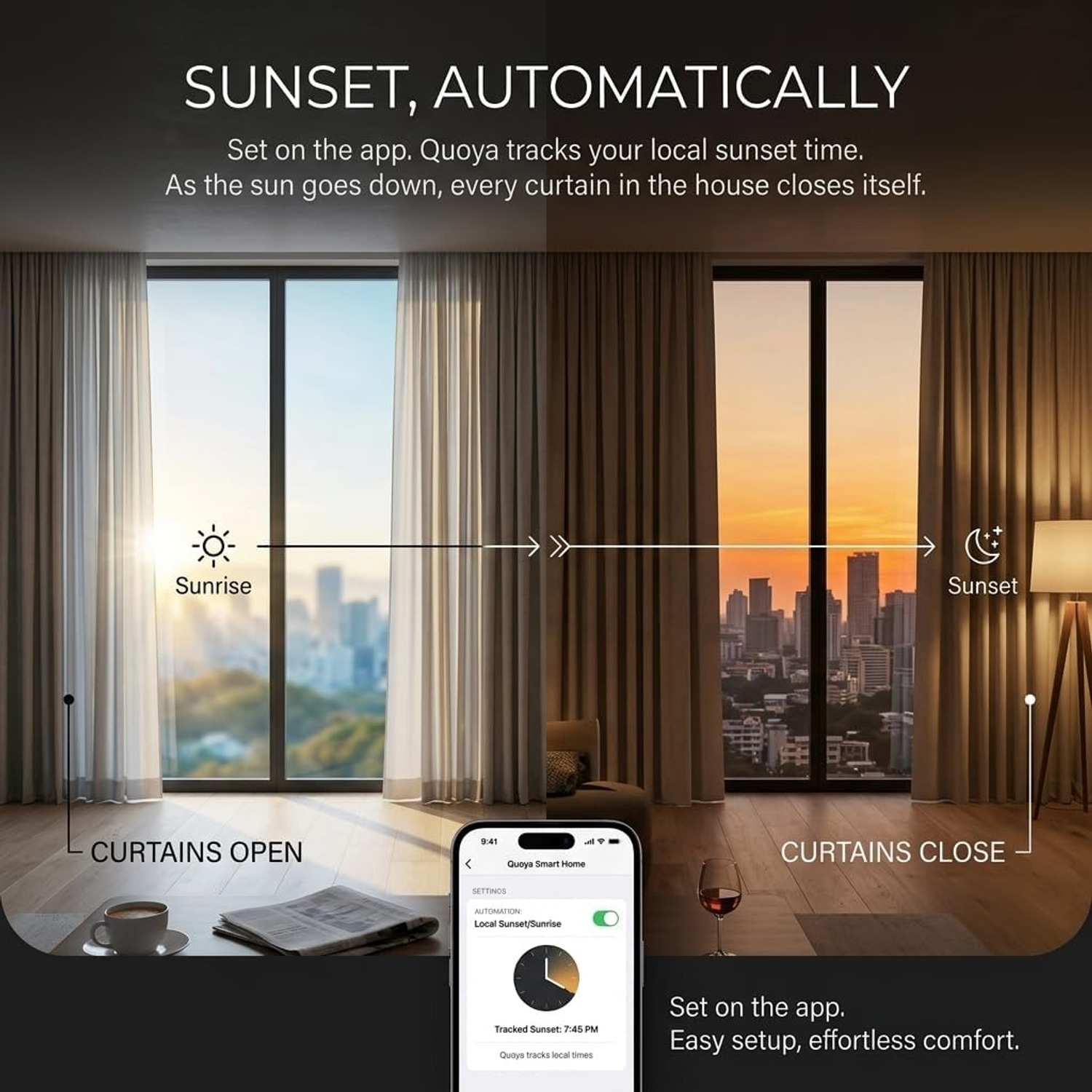 Quoya QL600 Motorized Smart Curtain Track with Remote: image 7