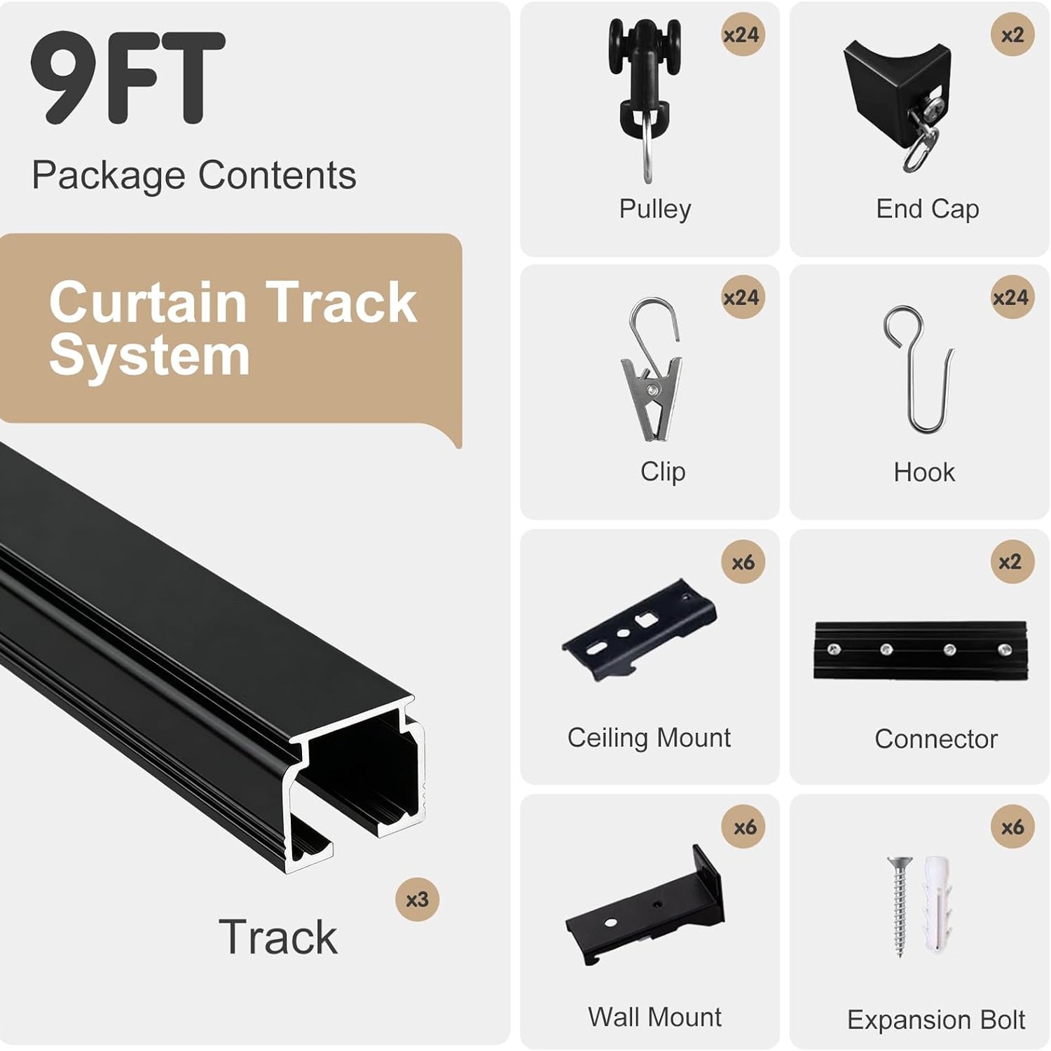 Heavy Duty Room Divider Curtain Track System