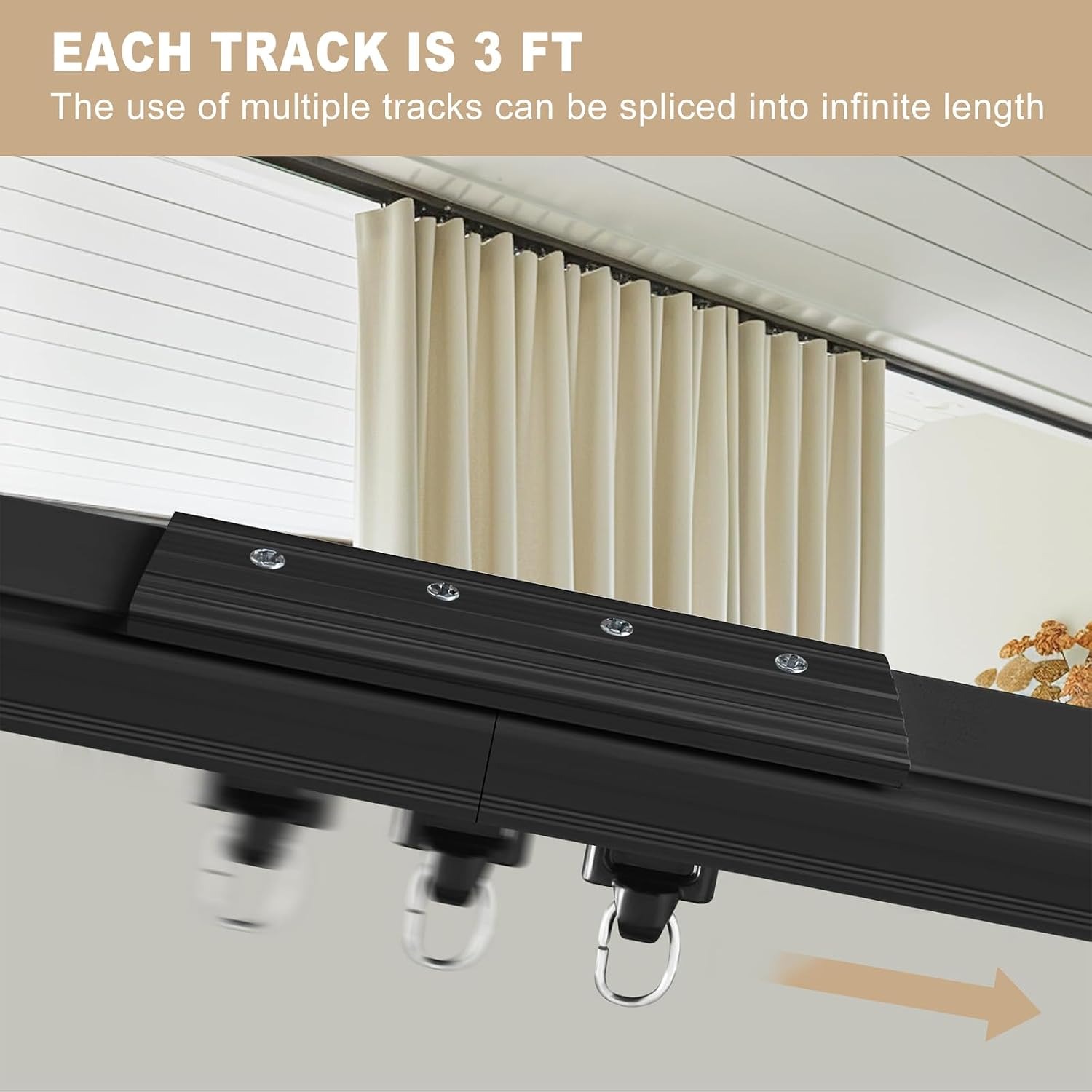 Heavy Duty Room Divider Curtain Track System: image 9