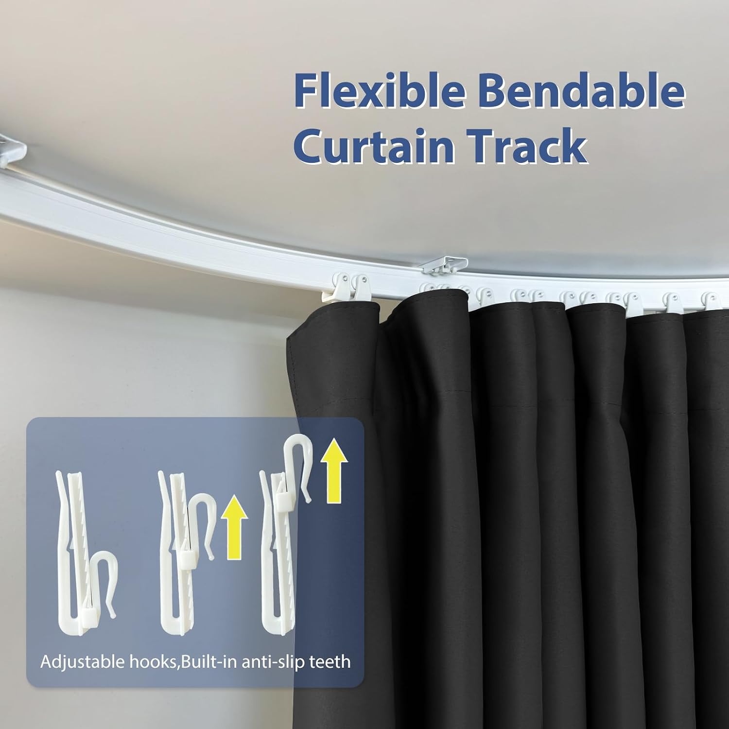 Extra Wide Room Divider Ceiling Track Set with Blackout Panel: image 5