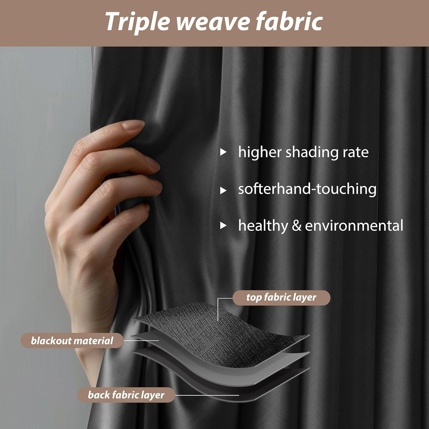 Thermal Blackout Room Divider Curtain and Ceiling Track Set